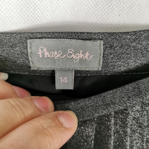 Ladies Phase Eight Grey Gunmetal Pleated Skirt A Line Party Evening Occasion - Picture 4 of 5